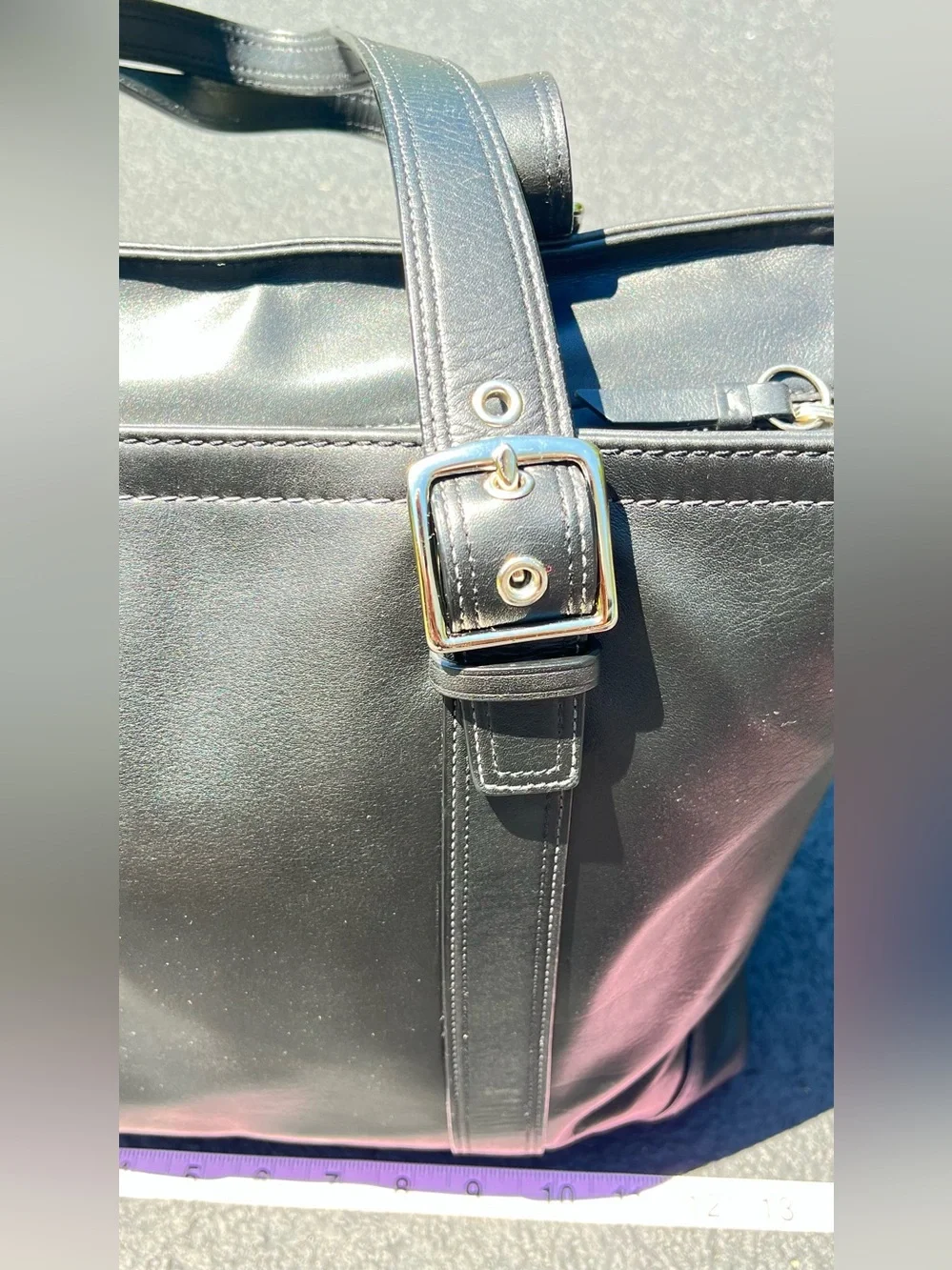 COACH Vintage HAMPTON Black Shoulder Bag Smooth Leather A0769-F10195